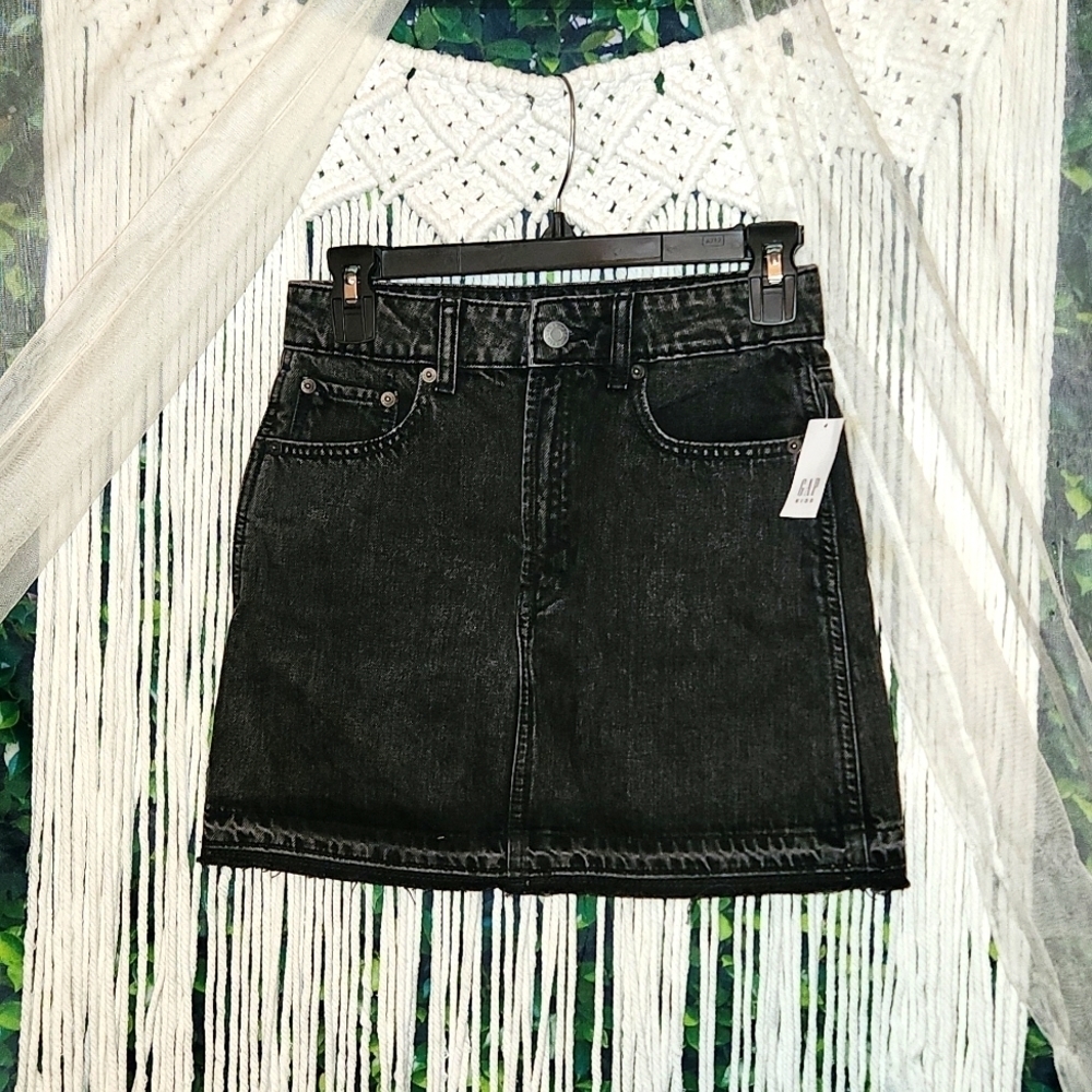NWT Gap Kids Black Denim Skirt